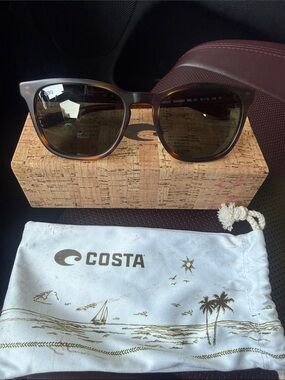 Costa Men’s Tortoise Frame Sunglasses with Brown Lenses